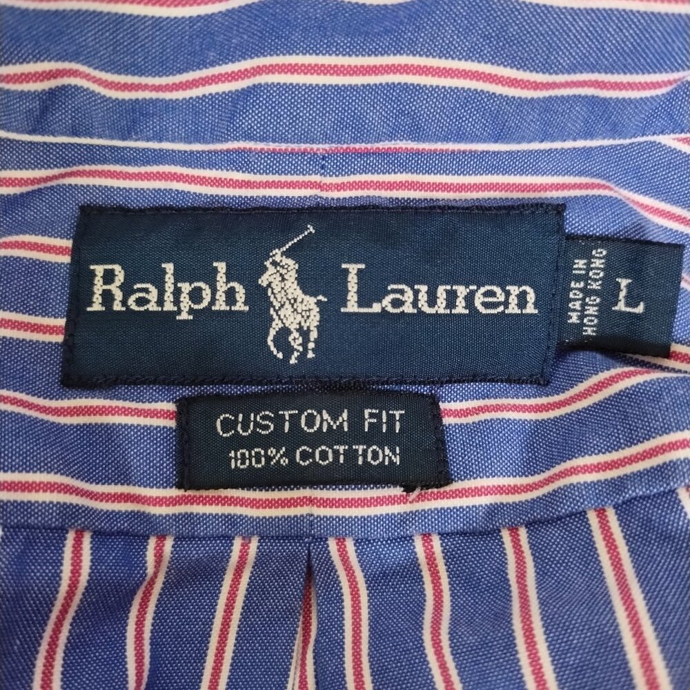 Ralph Lauren RN 41381 Mens Blue Button Down Dress Shirt Size L - Picture 4 of 7